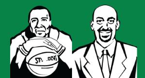 JoJo White and Jay Wessel, Boston Celtics.