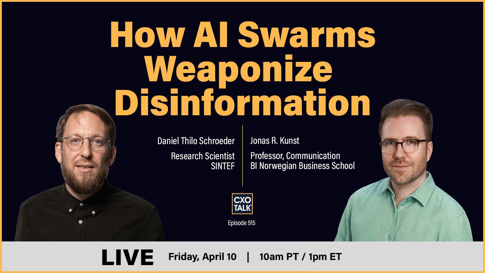 How AI Swarms Weaponize Disinformation graphic
